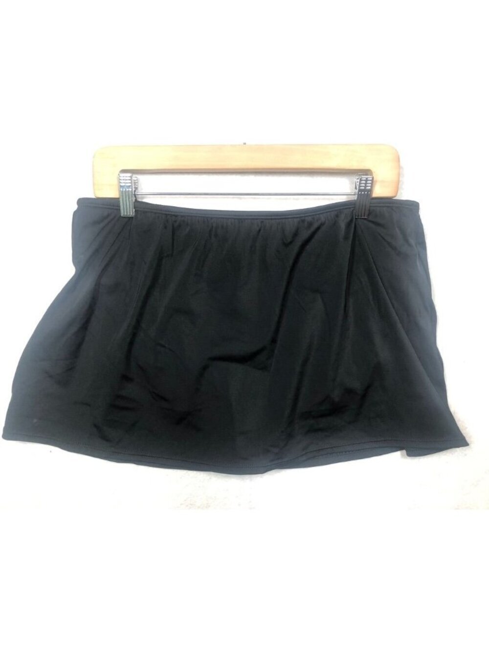 Speedo Swim Skirt Brief Lined Solid Black Skort Bottoms 7232092 Women's Size 14
